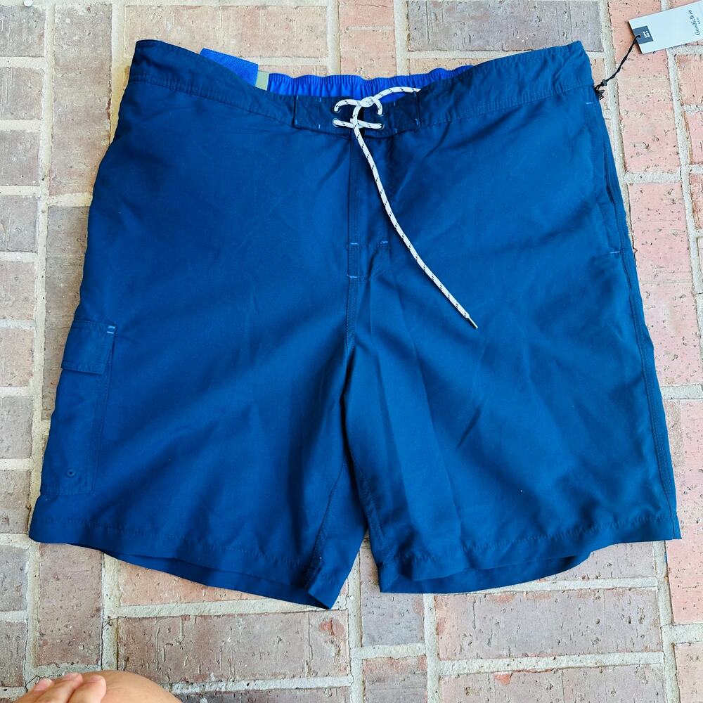Goodfellow Men's Blue Elastic Waist 9" Board Shorts Swim Trunks Size XL NWT